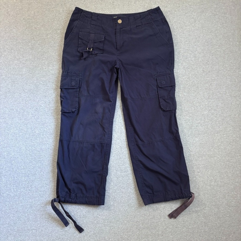 Lauren Ralph Lauren Active Pants Womens 10 Blue Cargo Cropped Outdoor *FLAW*